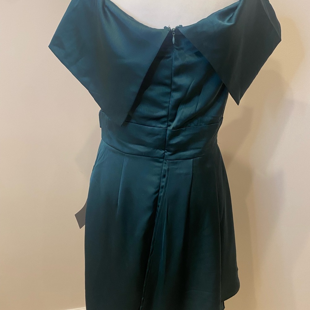 Lulu's Deep Teal Asymmetrical Dress - Picture 6 of 8